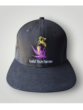 Gold Fish Farms Black Mesh Trucker Snapback Hat